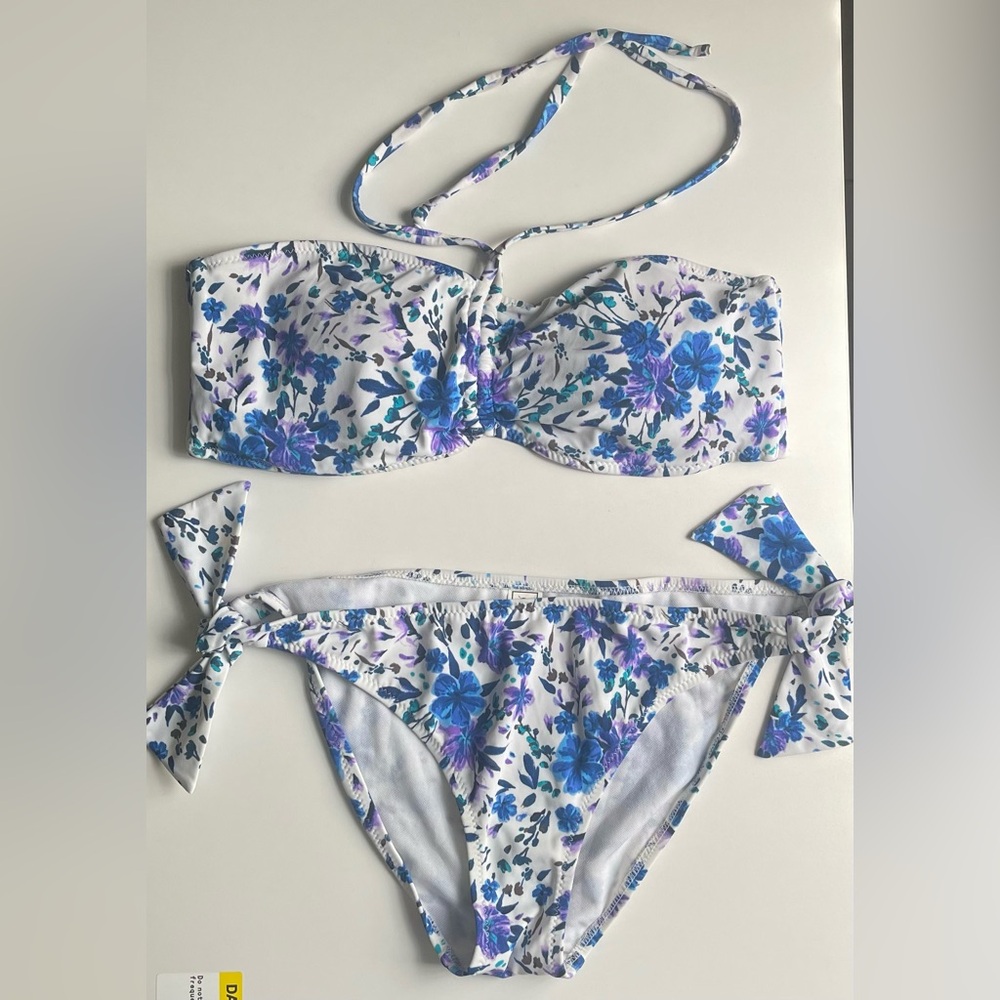 BINGO SURF Floral Two Piece Bikini in Size Large
